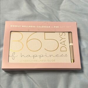 Weekly Wellness Calendar & Pen Gift Set - Pink and Gold NIB